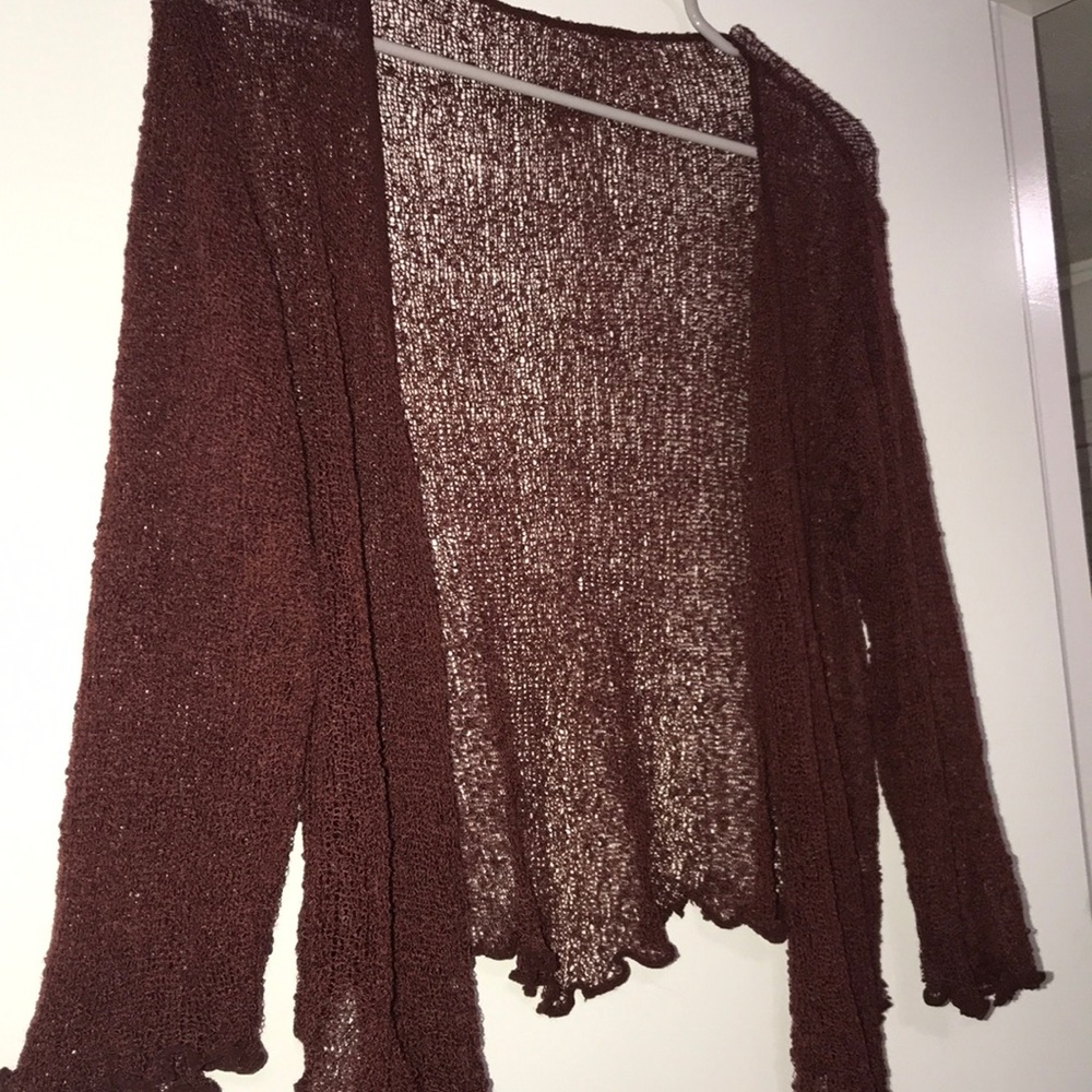 Mesh maroon Cardigan